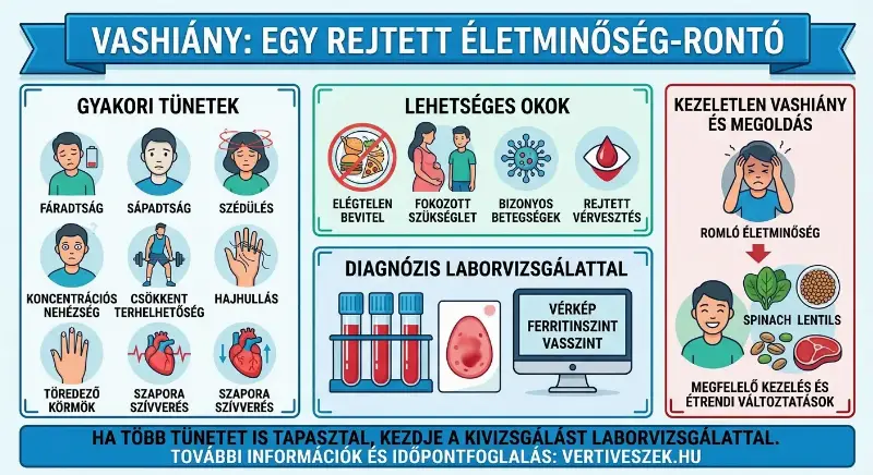 Vashiány tünetei: mikor érdemes laborvizsgálatra jelentkezni?